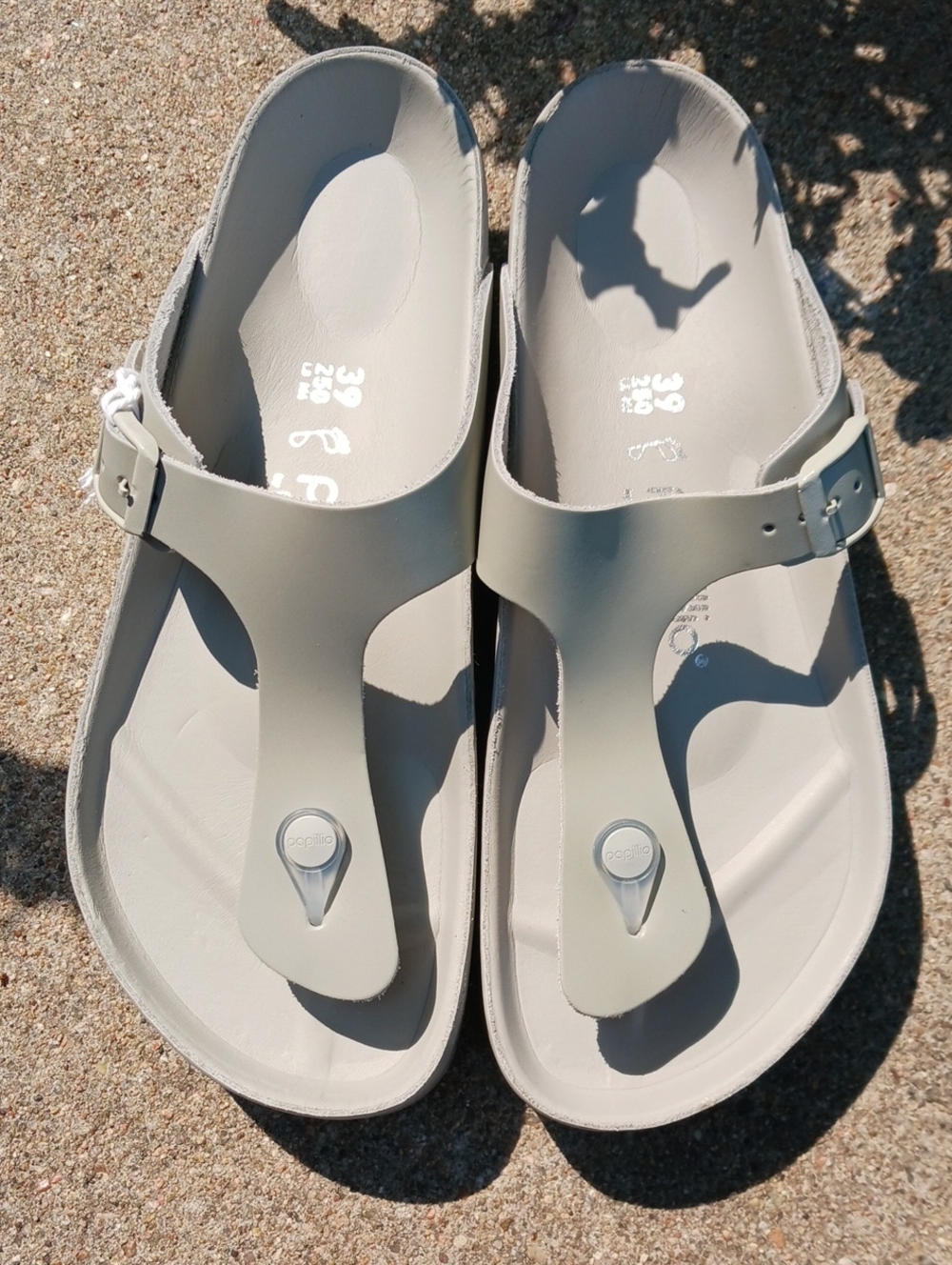 Papillio By Birkenstock Gizeh Platform Sandal, Gray, Size 39, NWT